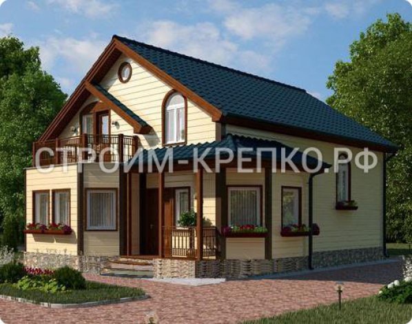 Проект каркасного двухэтажного дома №272